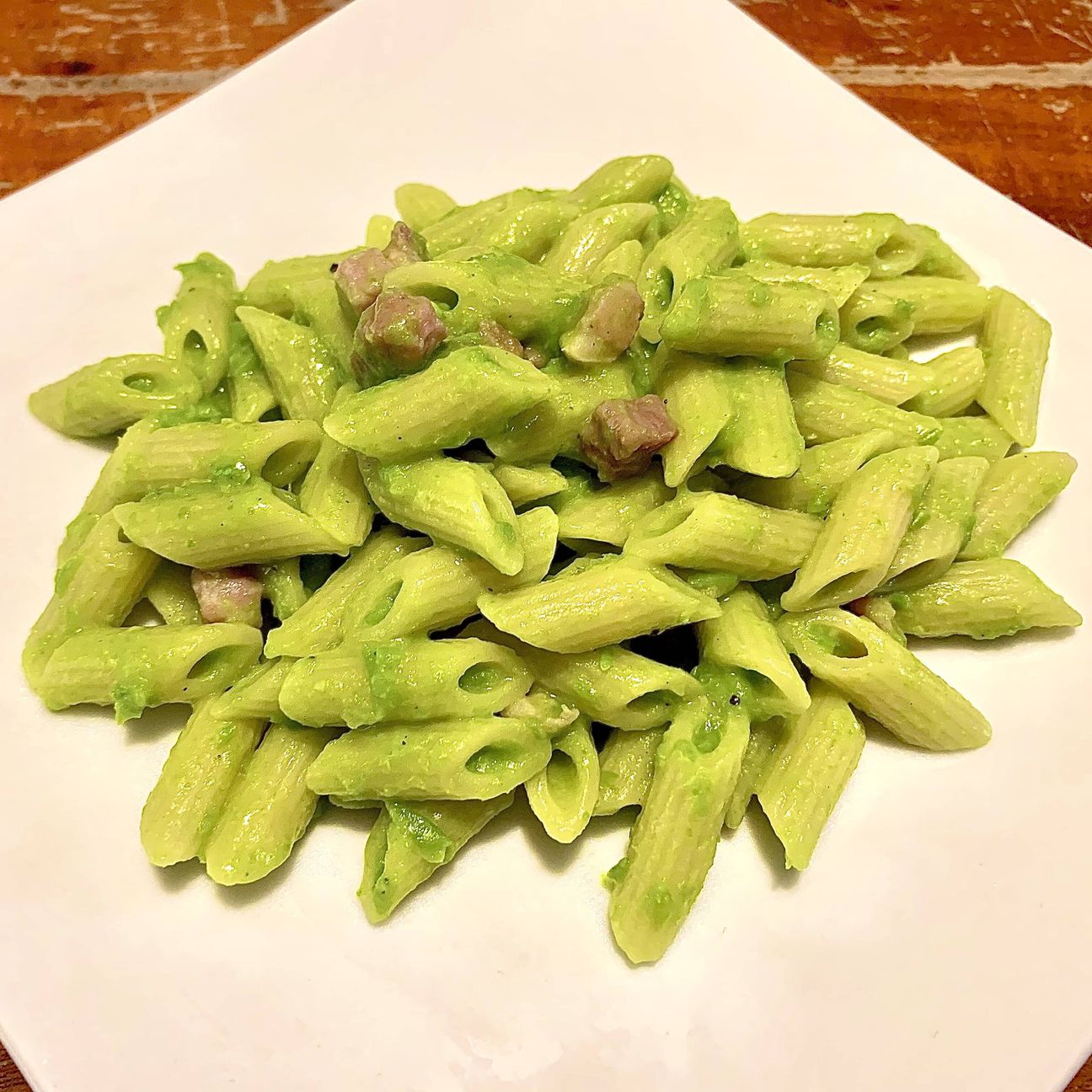 Pasta con crema di piselli e pancetta - Ricetta primi piatti cremosi!