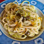 Ricetta LINGUINE AL PESTO DI FINOCCHI
con olive taggiasche