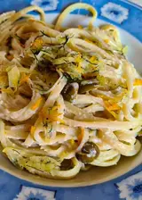 Ricetta LINGUINE AL PESTO DI FINOCCHI
con olive taggiasche