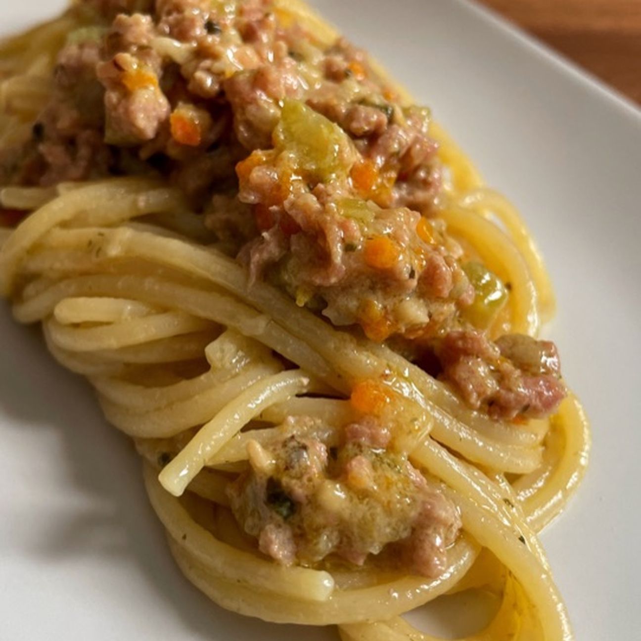 Spaghetti al ragù bianco e latte di soya
