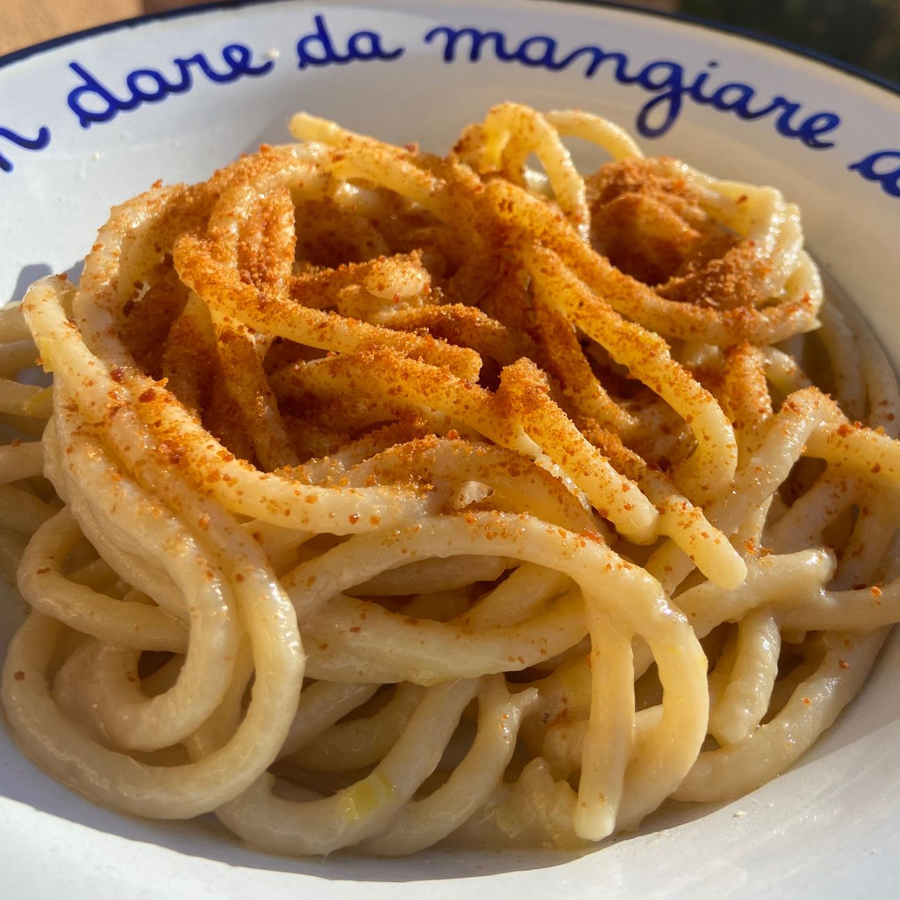 Pici ai porri e bottarga 😍