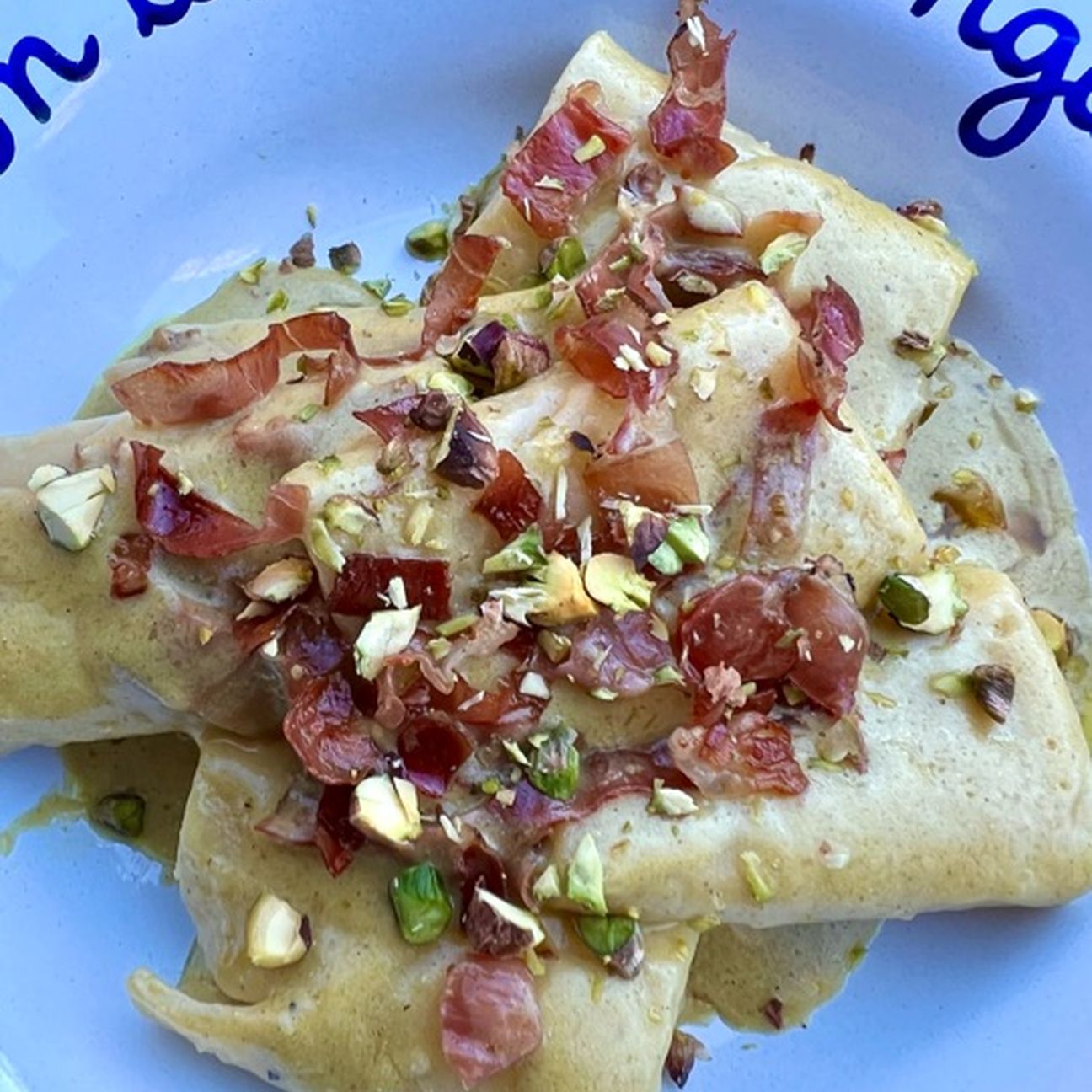 Paccheri al pistacchio e speck croccante🤤