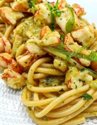 Ricetta Spaghettoni con friggitelli e gamberi di florianadesio