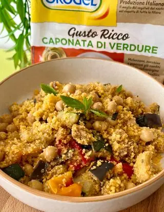 Ricetta Couscous vegetariano con caponatina di verdure di ricettinaeasy