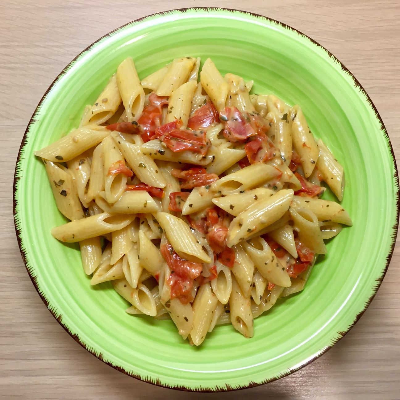 Penne risottate con pomodorini e formaggio filante