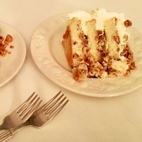 Torta alle noci pecan con crema alle noci pecan