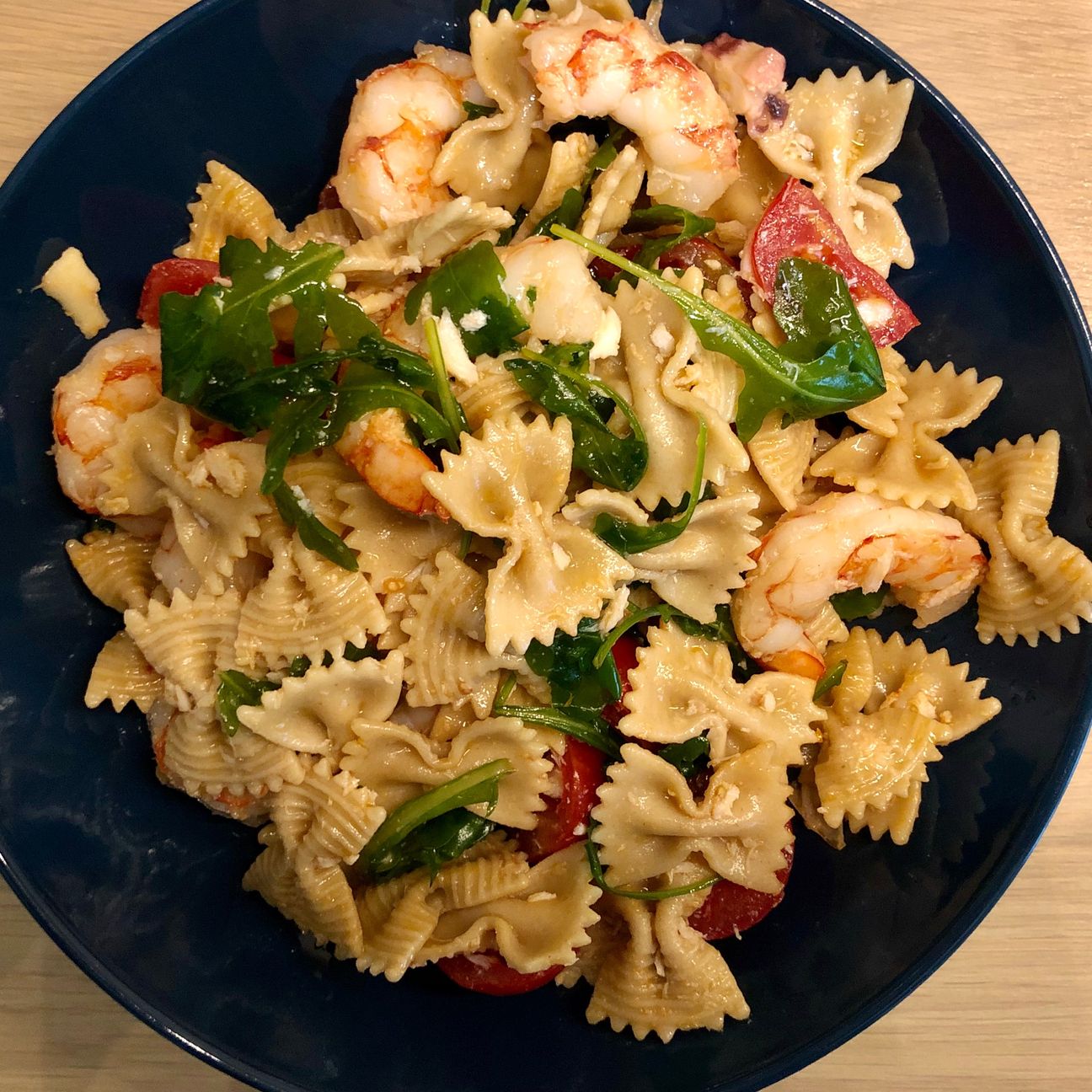 Farfalle 🦋 integrali con pomodorini 🍅 e mazzancolle🍤