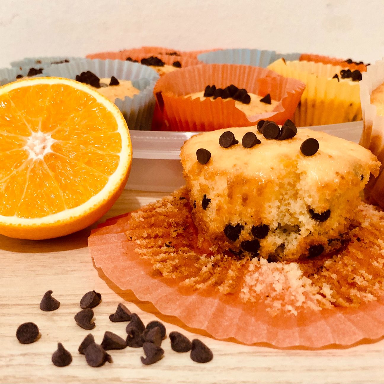 MUFFIN 🧁 ALLO YOGURT E ARANCIA 🍊 CON GOCCE DI CIOCCOLATO 🍫
