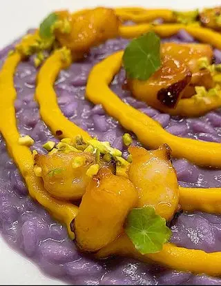 Ricetta Risotto con cavolo viola crema di zucca e polpo caramellato di doms182