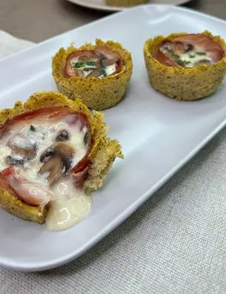 Ricetta Cestini di Polenta Taragna con gorgonzola, speck e funghi di polentavalsugana