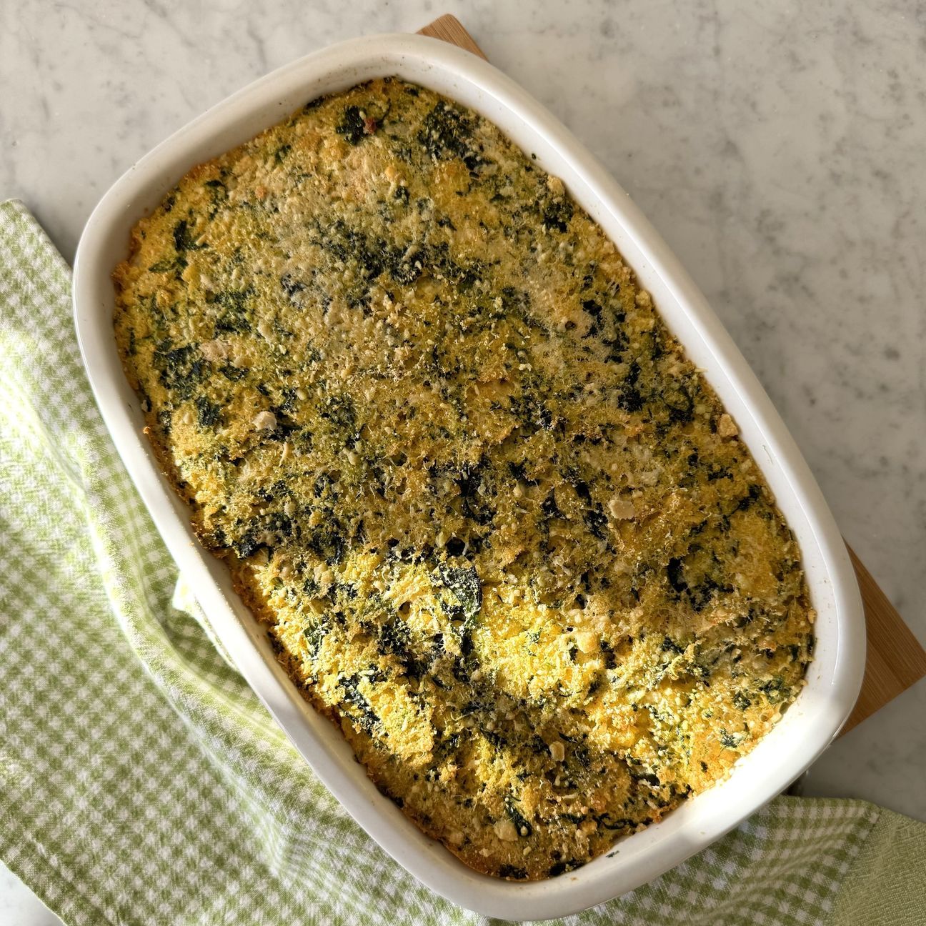 Sformato di polenta con spinaci e mozzarella