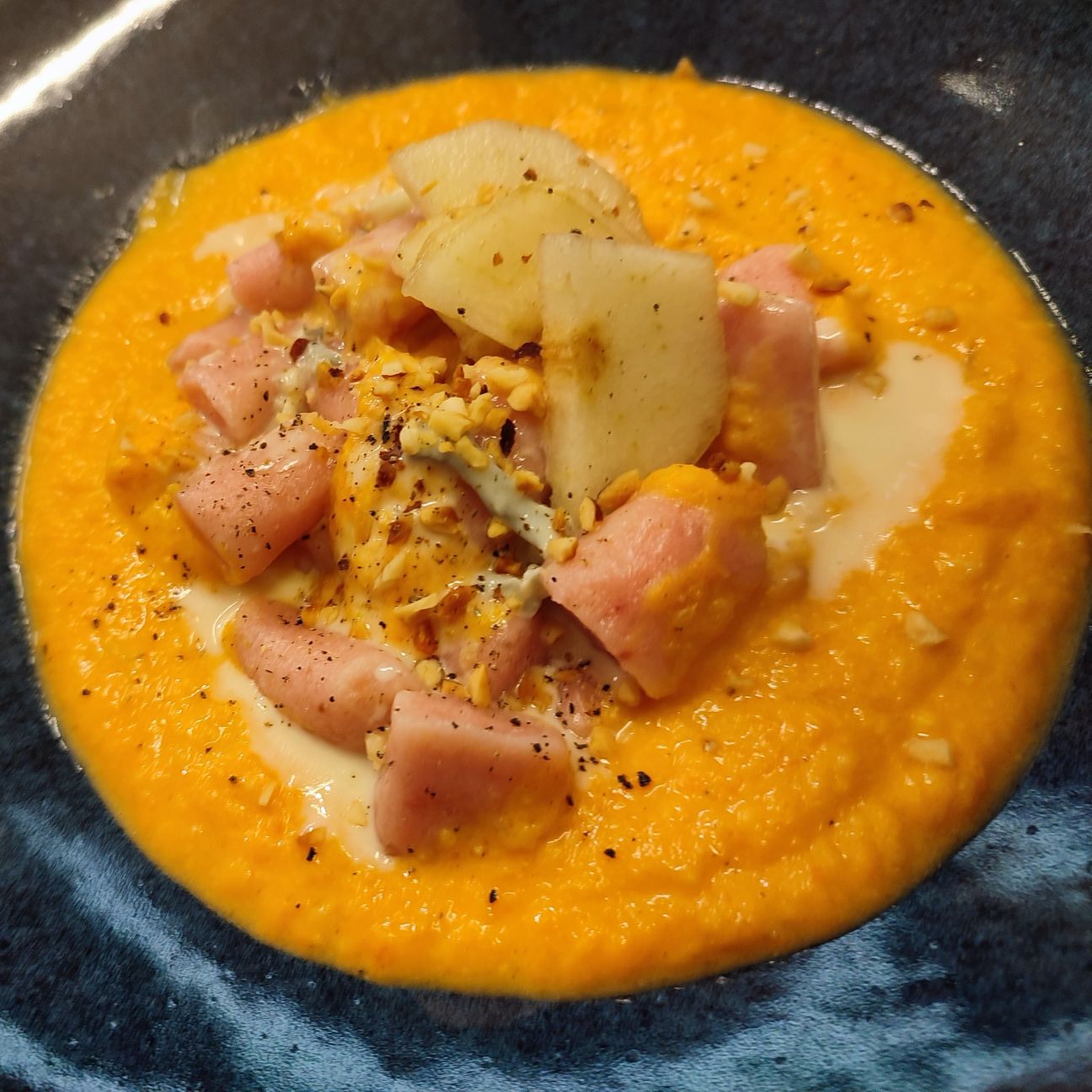 Gnocchi rosa con crema di Zucca, Gorgonzola e Pere