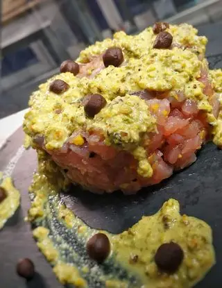 Ricetta Tartare di tonno Pesto al Pistacchio e cioccolato di alessiostark91