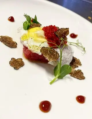 Ricetta Tartara   Di chianina , perlage di rapa rossa ,uova di quaglie  tartufo di Nando