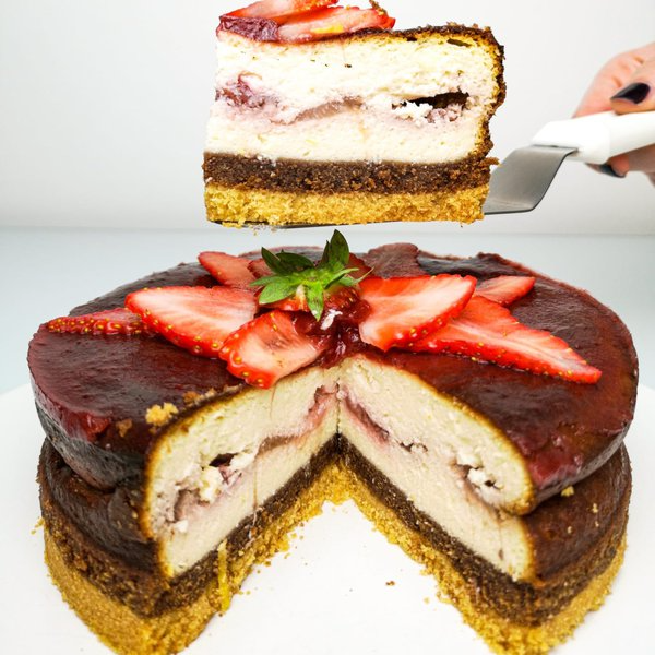 Newyork-Cheesecake Senza Zucchero Fragola🍓 e Cocco🥥