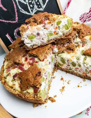 Ricetta Torta Salata con Fave Ricotta Gamberetti e Pancetta di Justfitfood_