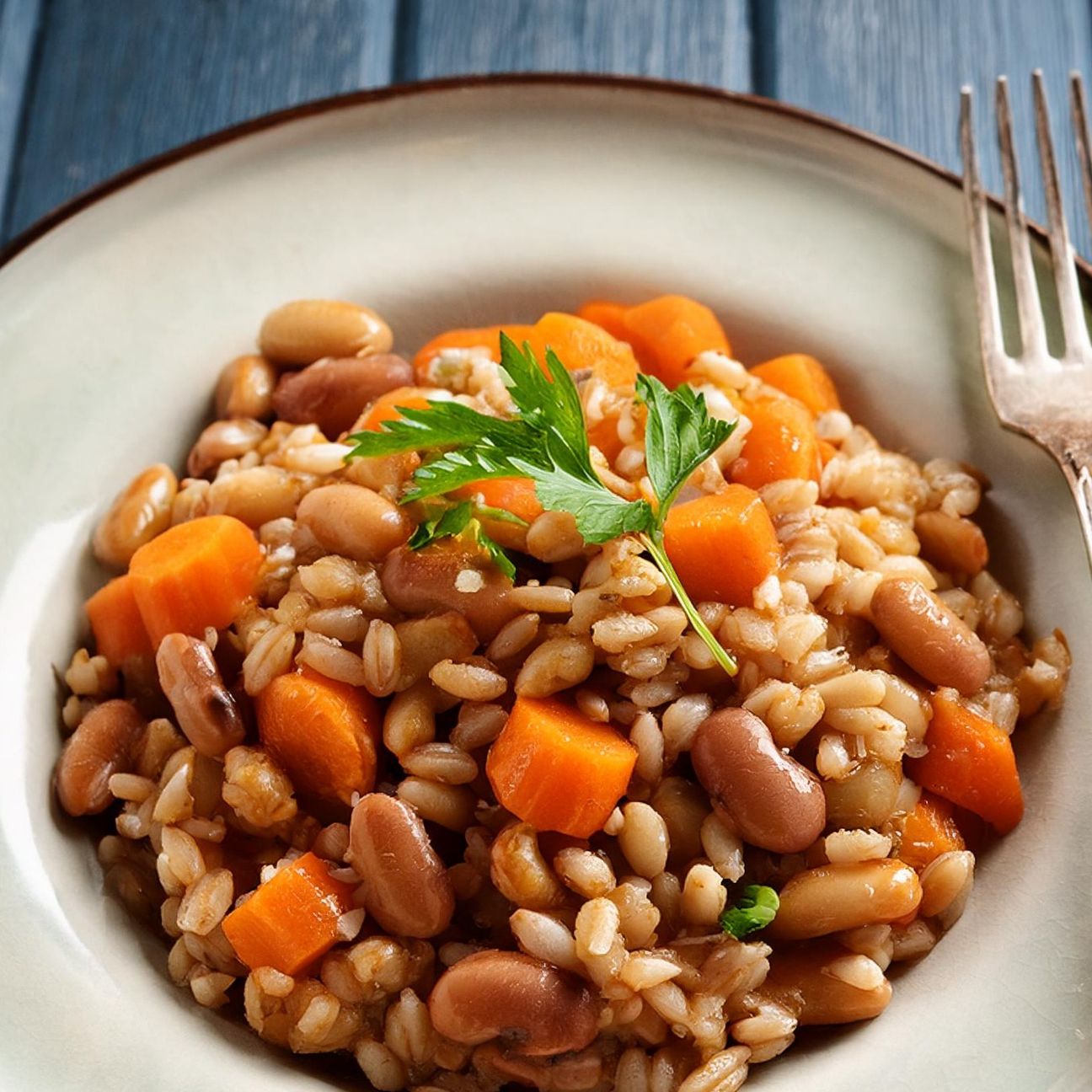 Farro con fagioli e carote