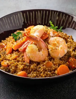 Ricetta Couscous con lenticchie, gamberetti e carote di veronica_ciuffoli