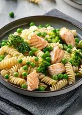 Ricetta Fusilli con orata, piselli e broccoli