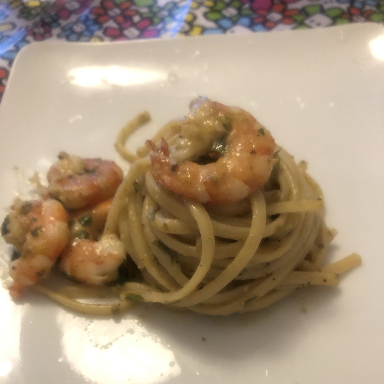Linguine gamberi e pistacchi