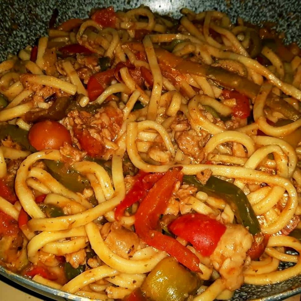 Scialatielli sugo di merluzzo e peperoni
