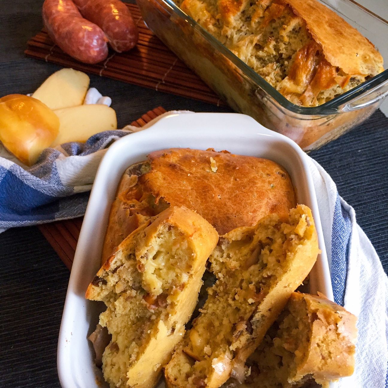 Plumcake salato salsiccia, funghi e scamorza affumicata