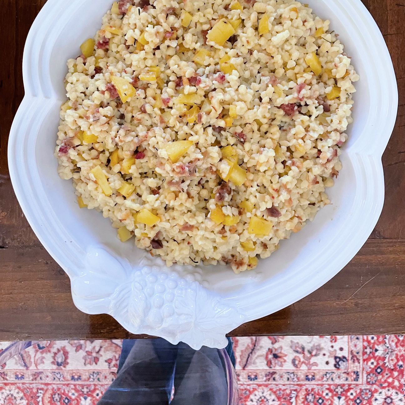 Fregula con cotechino e patate arrosto