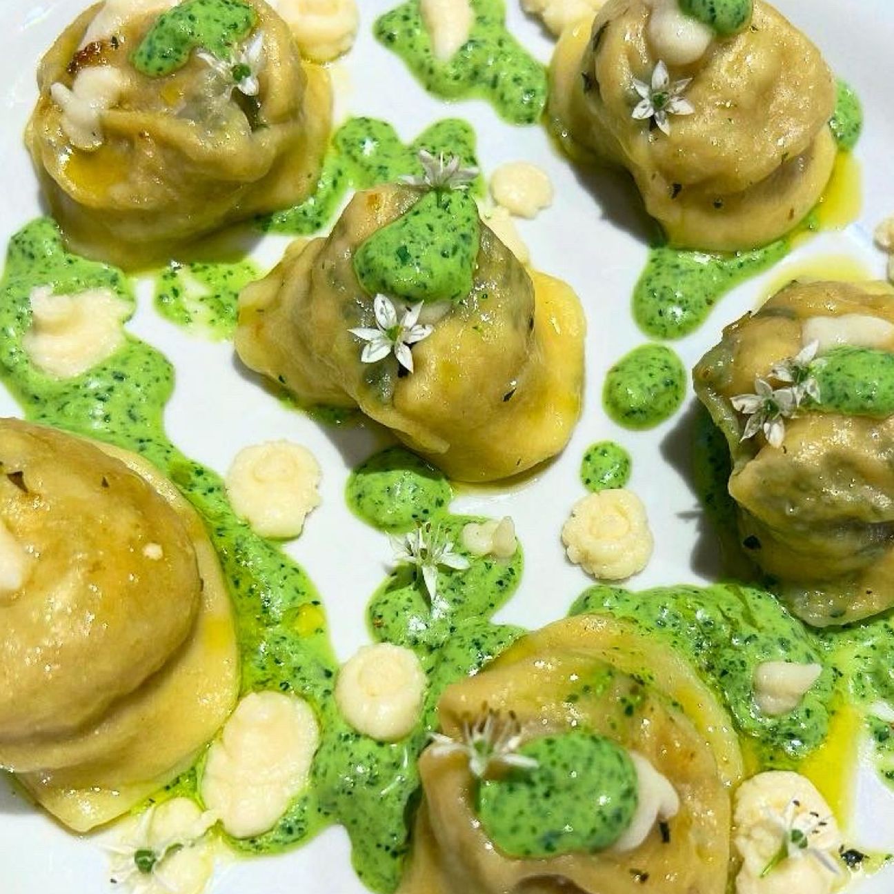 Cappellacci ai porcini, grana e aglio orsino