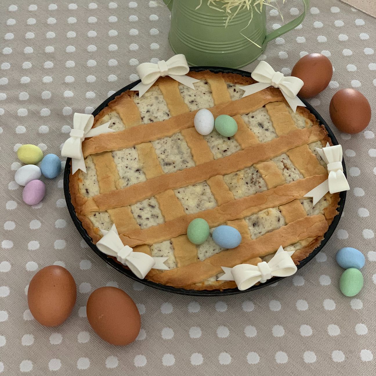 Crostata con ricotta e scaglie di cioccolato