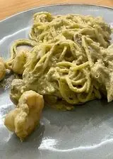 Ricetta Spaghetti alla Chitarra ai Carciofi con Gamberi e Pistacchi