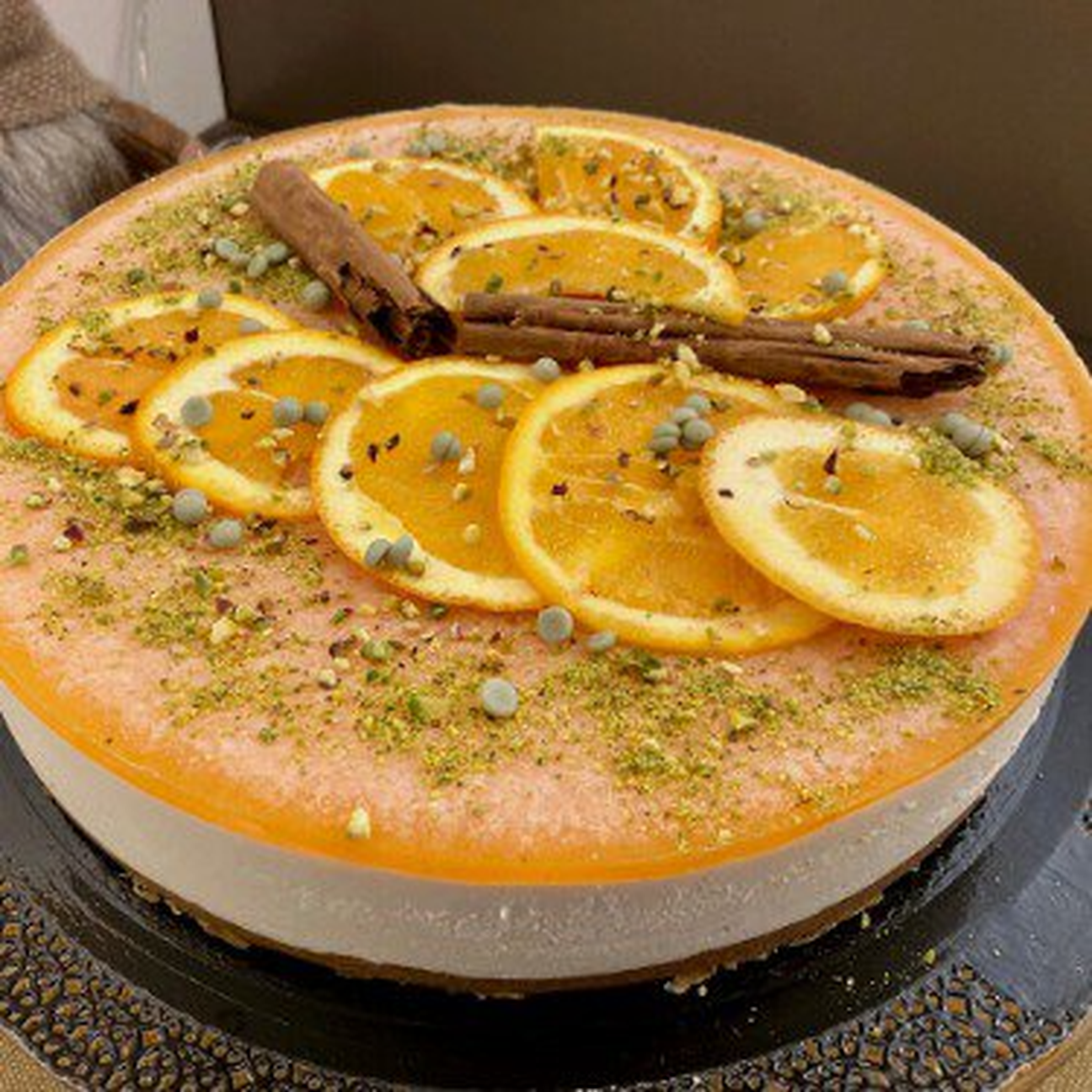 Cheesecake Arancia, Pistacchio e Cannella