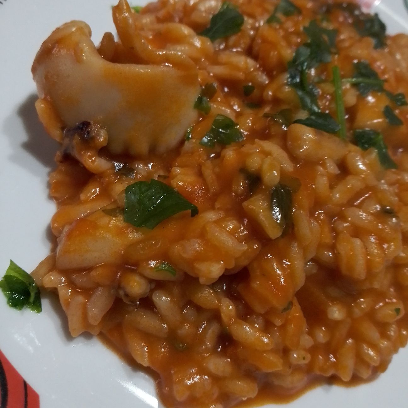 Risotto con zampette di calamari