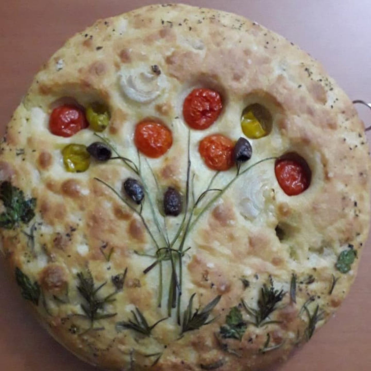 Focaccia garden a lunga lievitazione