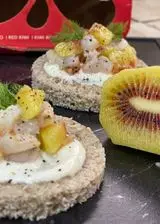 Ricetta Crostini con tartare di gamberi ,kiwi e ma-yo calvè