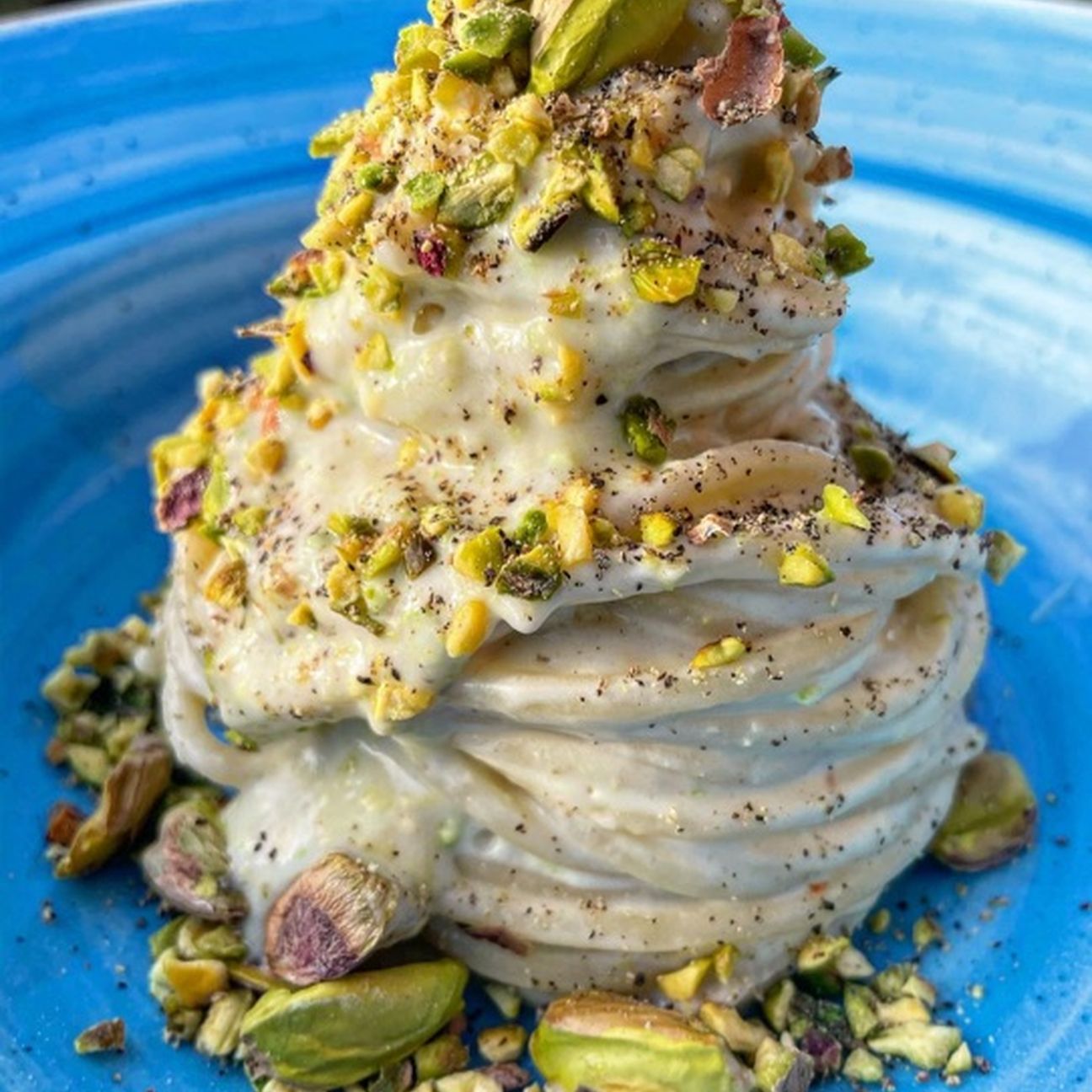 Cacio e pepe al pistacchio