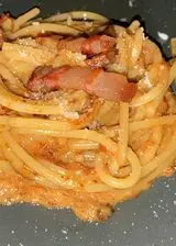 Ricetta Spaghetti crema peperoni e guanciale