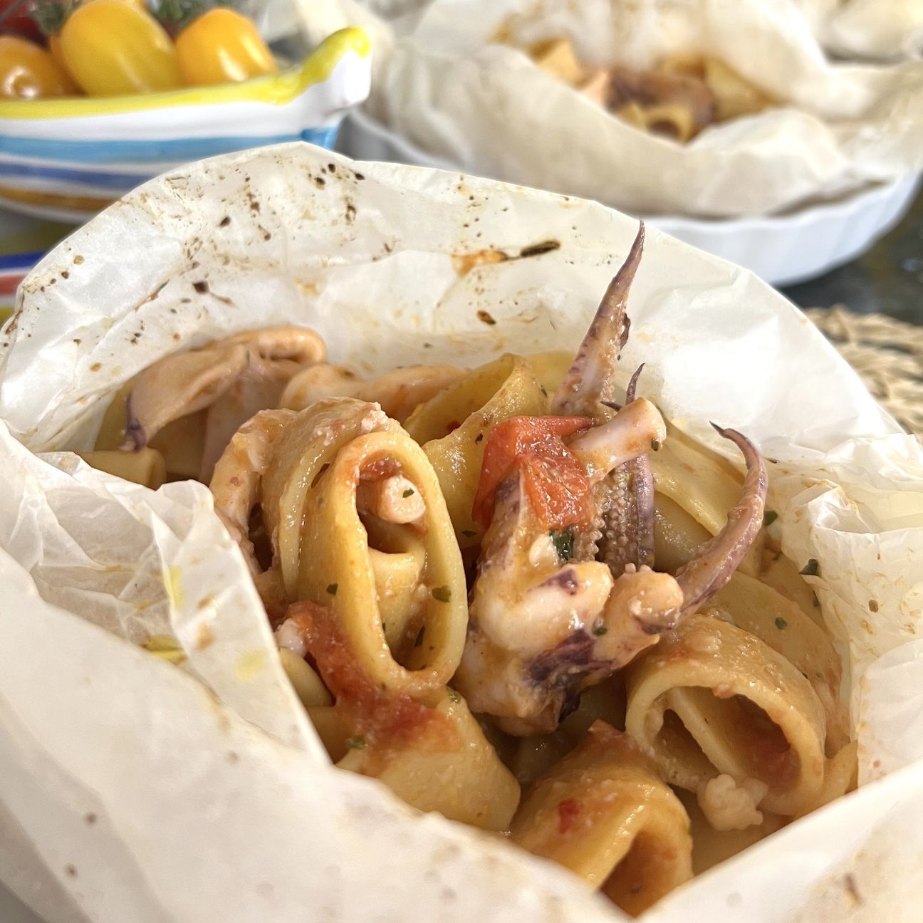 Calamarata al cartoccio
