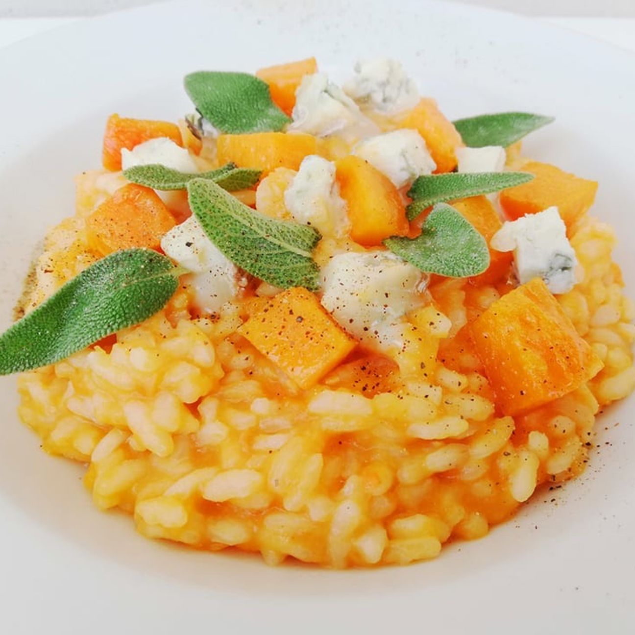 Risotto alla zucca con gorgonzola piccante