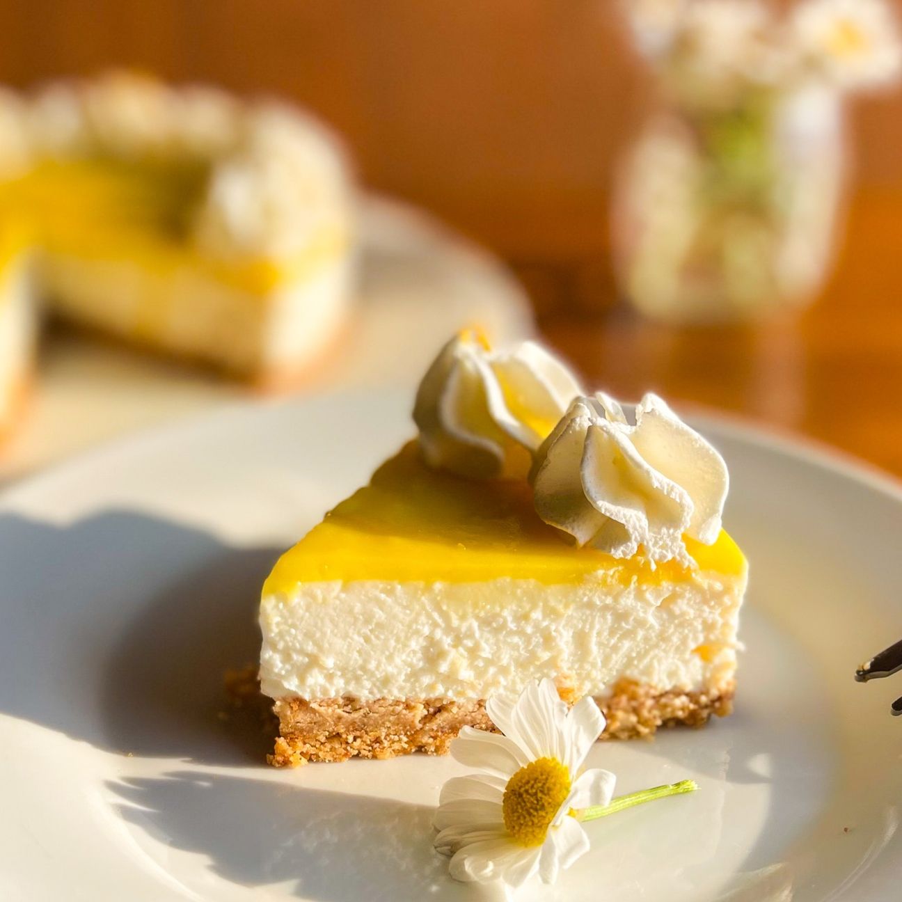 Cheesecake al limone senza cottura con Lemon curd