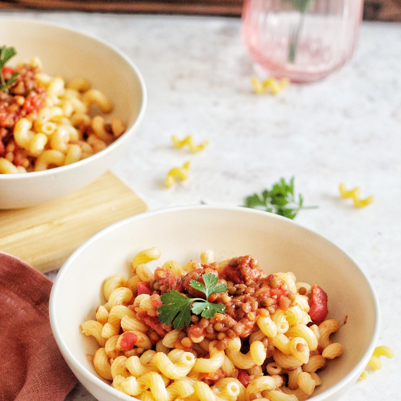Celentani al ragù di lenticchie