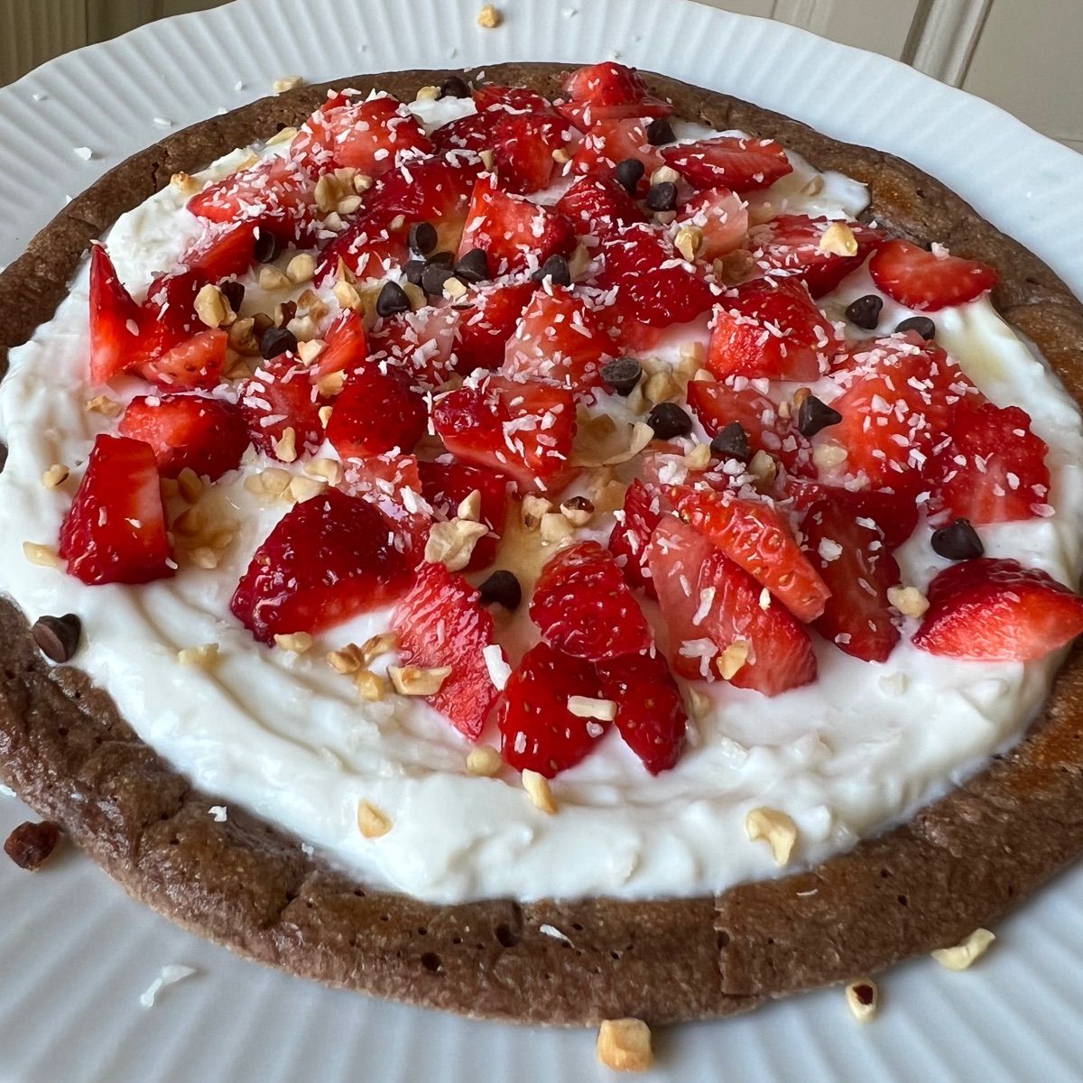 Maxi pancake fragole cocco e cioccolato