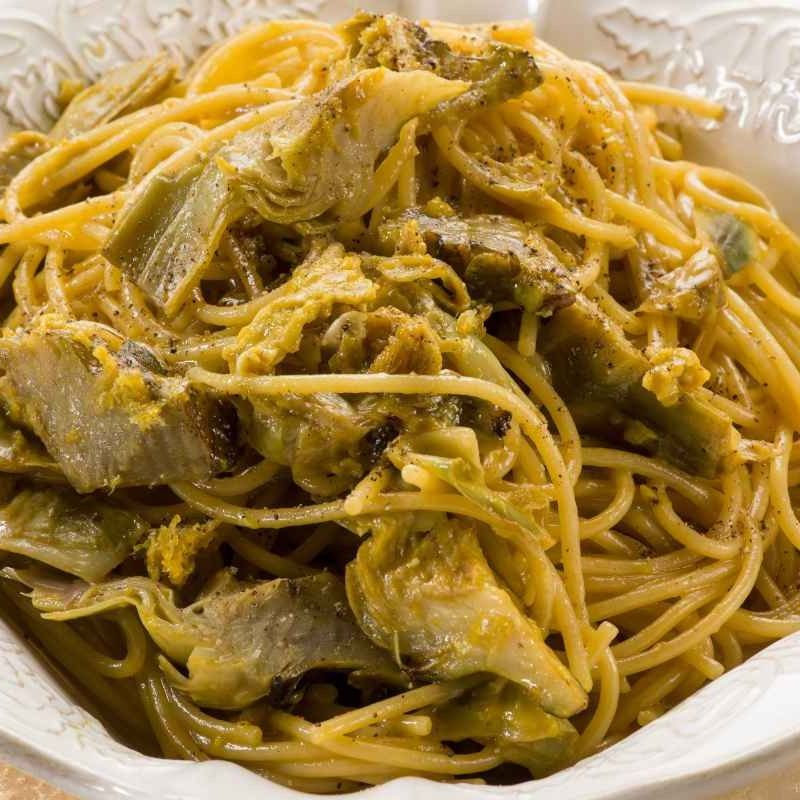Carbonara con carciofi