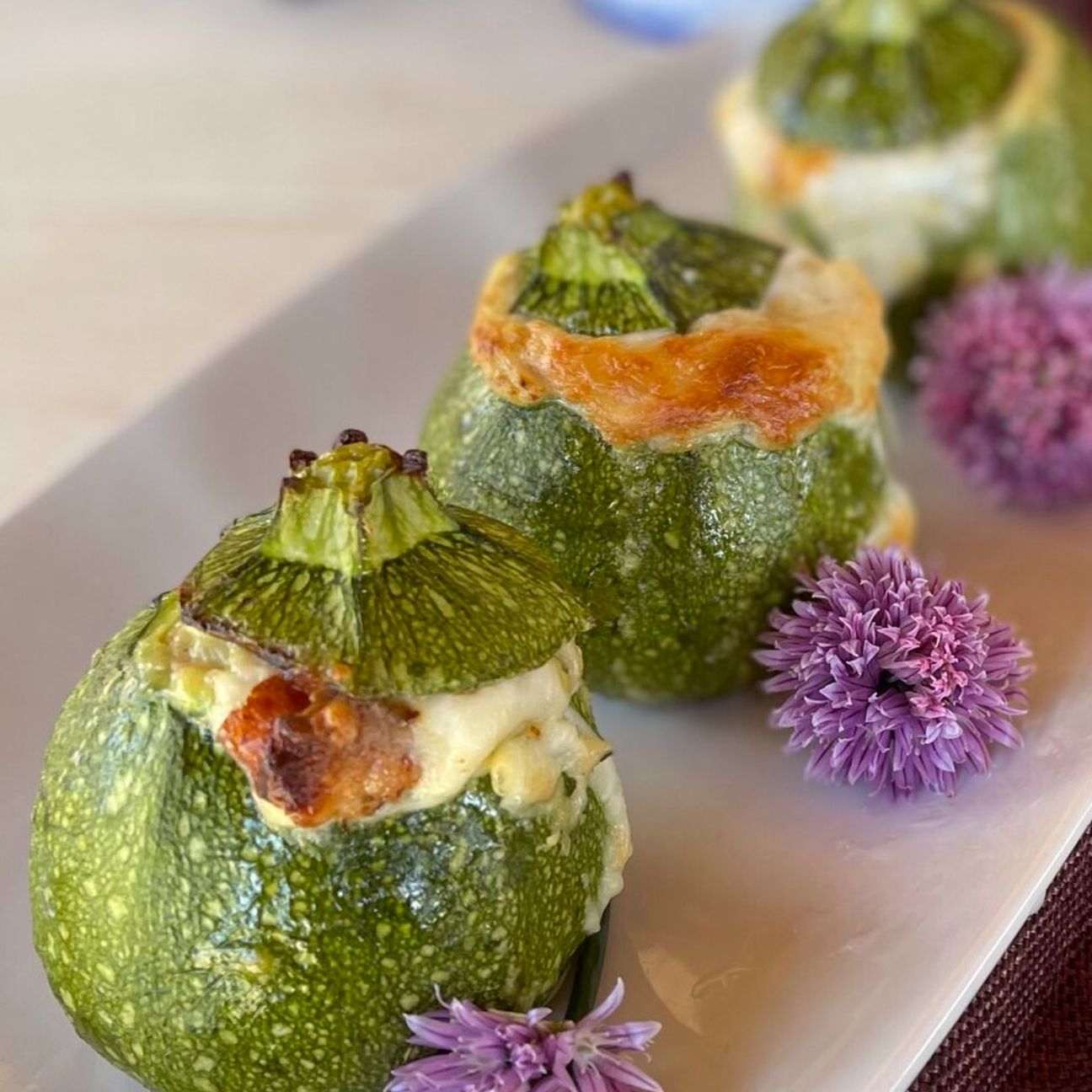 ZUCCHINE TONDE RIPIENE cotte al vapore