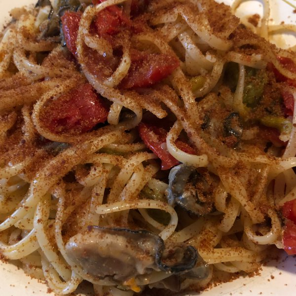 linguine ostriche e bottarga