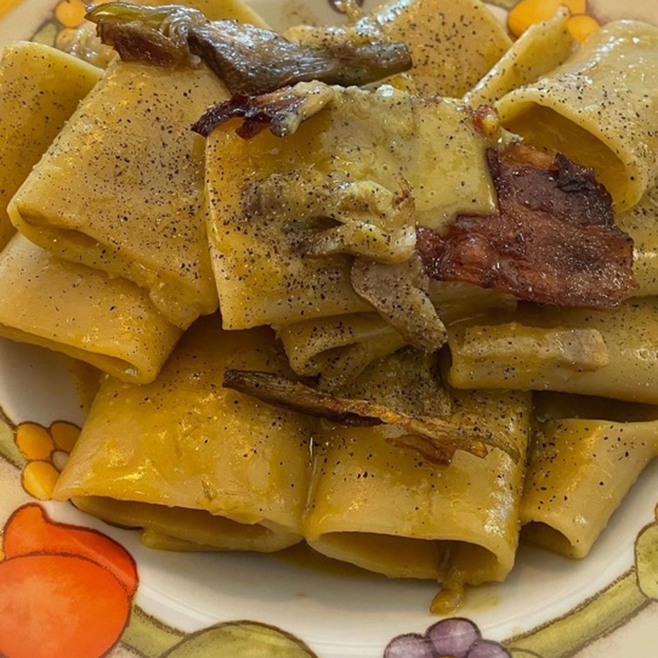 Carbonara con carciofi