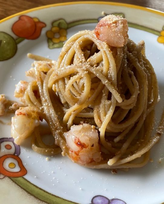 Linguine gamberi e anacardi
