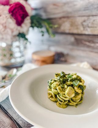 Basil Pesto Orecchiette - Al.ta Cucina | foodiecrumb