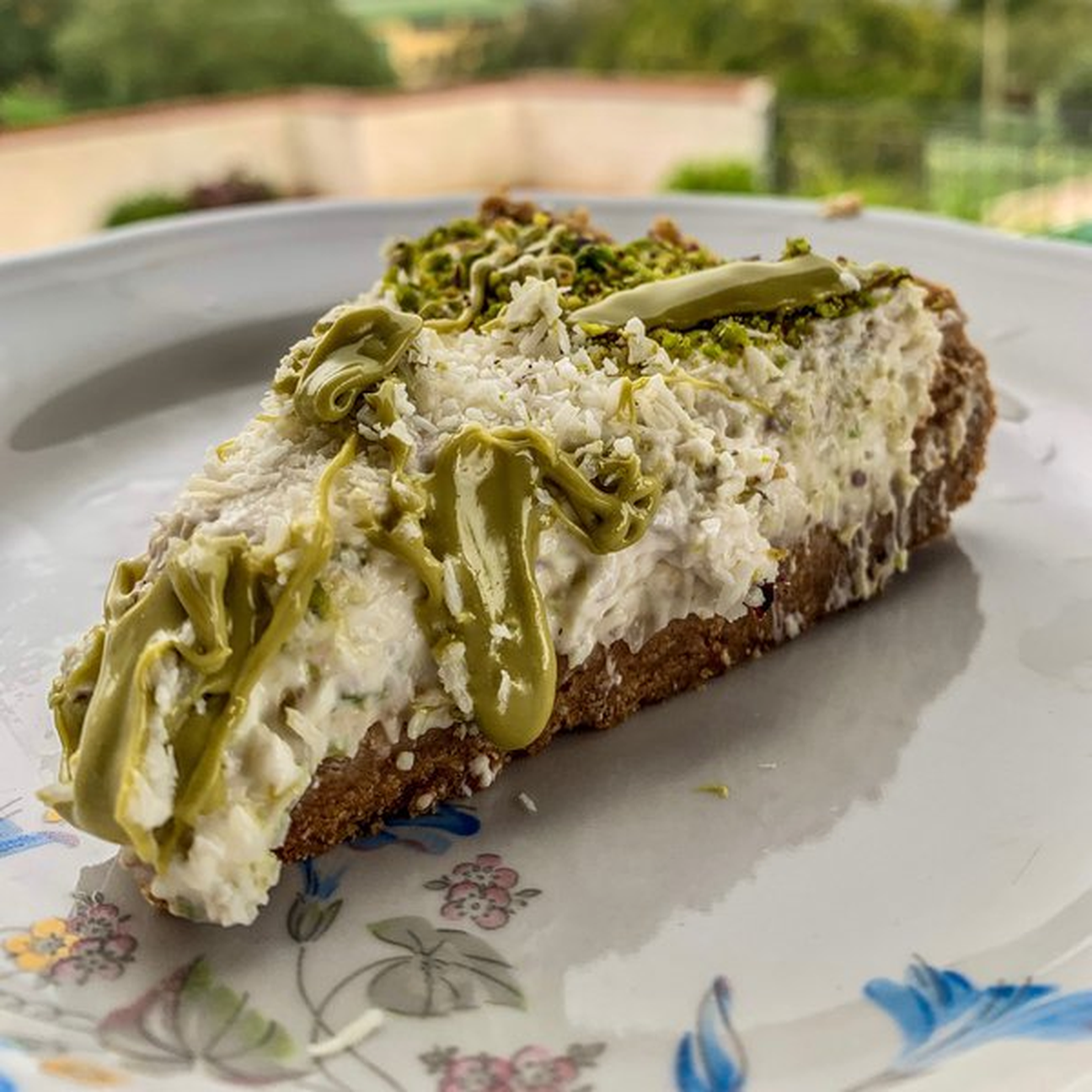 Cheesecake pistacchio e cocco
