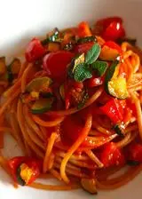 Ricetta Spaghetti integrali pomodorini e zucchine