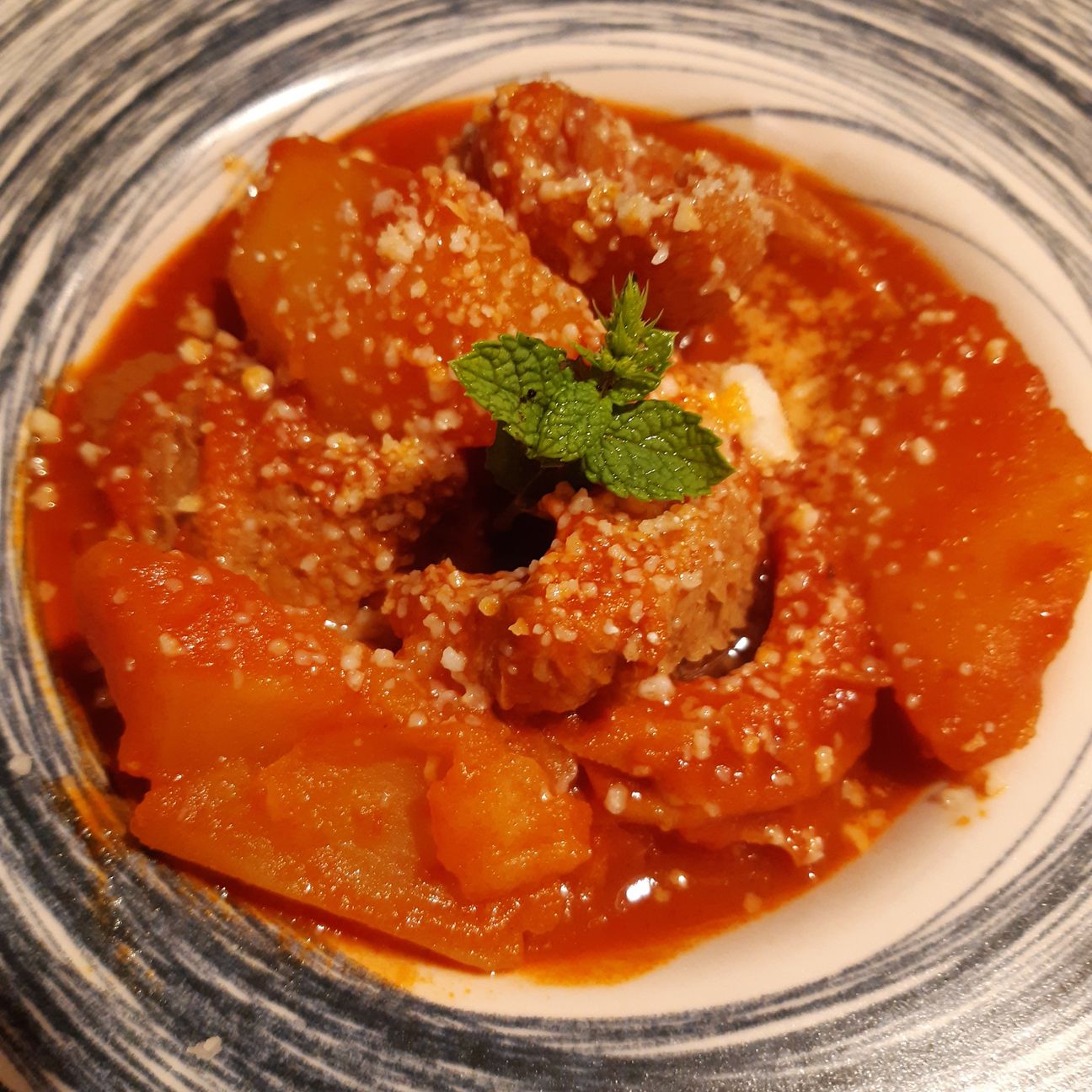 Trippa con patate e spolverata di pecorino
